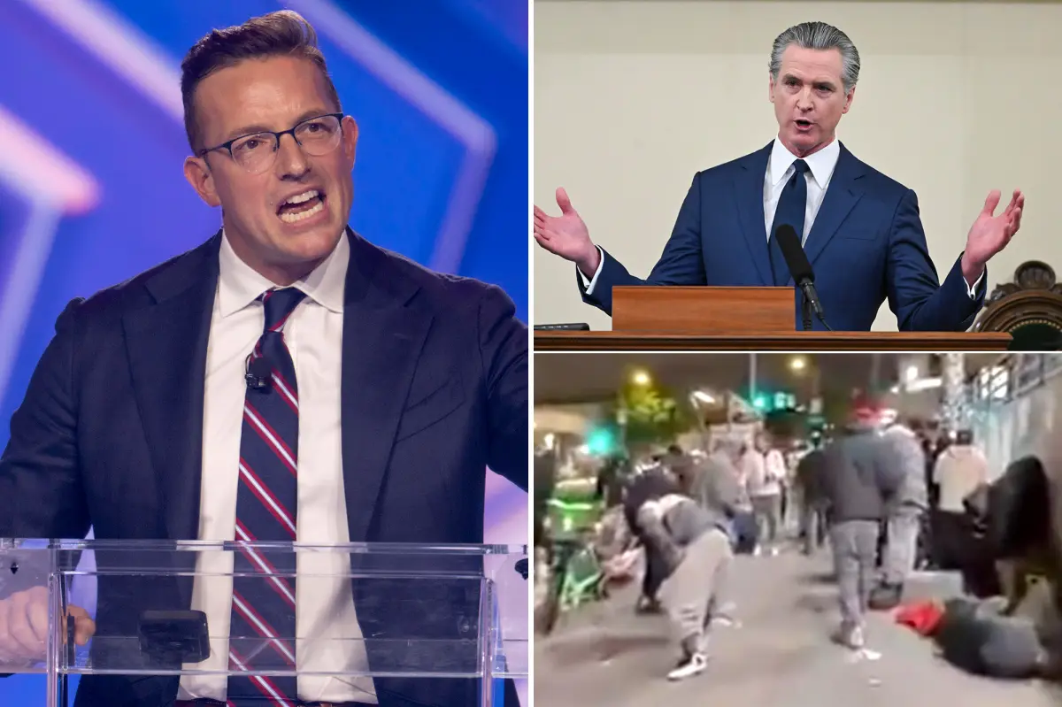 Benny Johnson responds to Gavin Newsom with a video of LA's 'hellscape' following an inappropriate comment about Grindr.