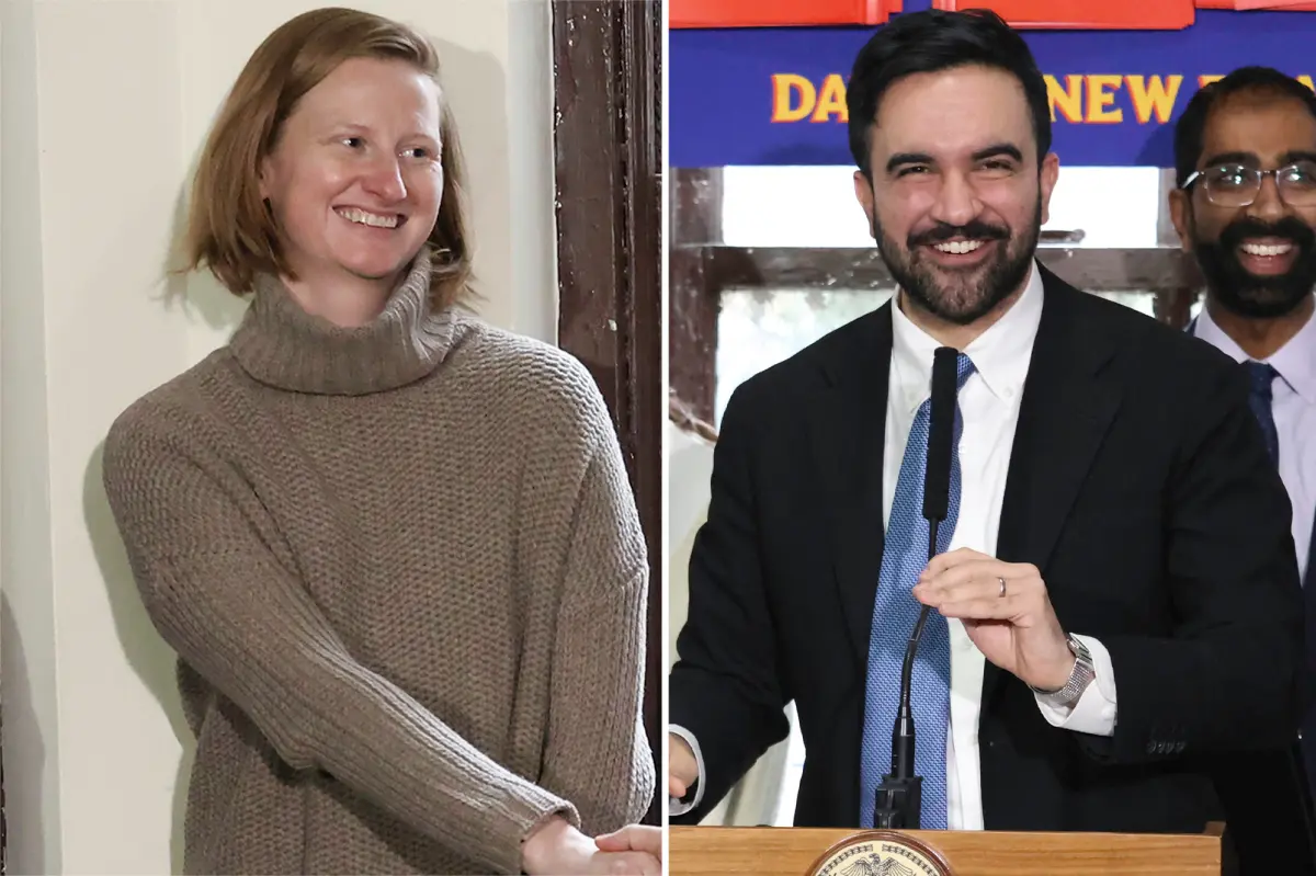 Cea Weaver shares a joyful moment with Zohran Mamdani at a New York City gathering.