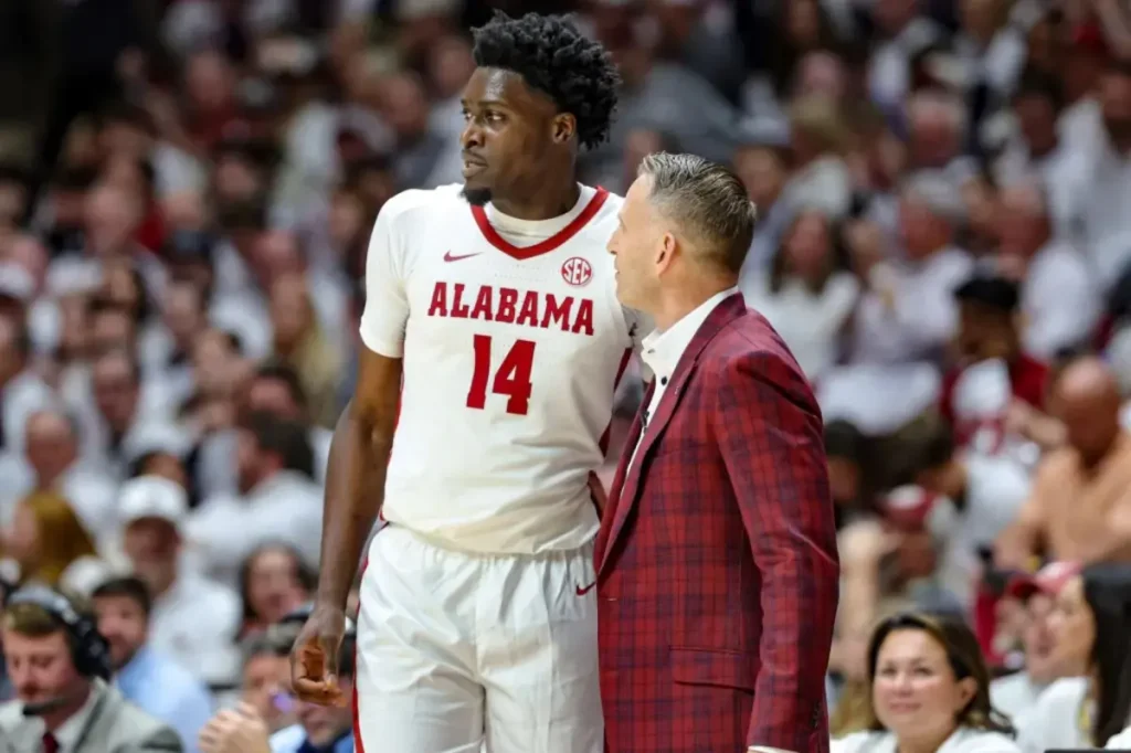 Charles Bediako returns to play his first game with Alabama after signing an NBA contract.