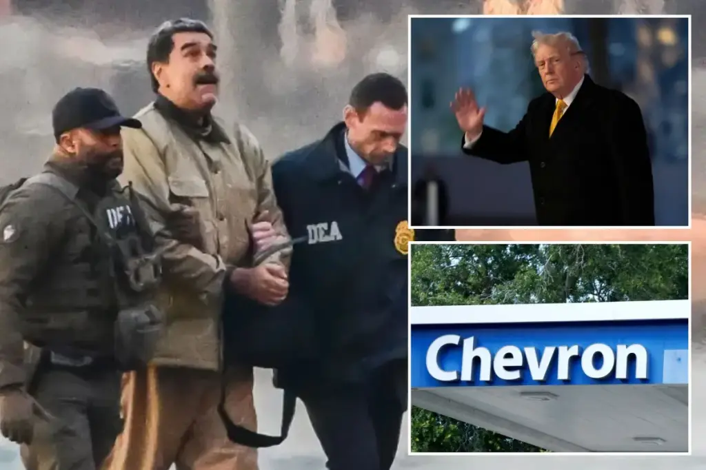 Chevron and energy stocks rise after the US captures Nicolás Maduro, but oil prices remain stable.
