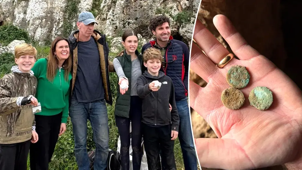 Children of Sarah Huckabee Sanders discover 2,000-year-old coins in the West Bank