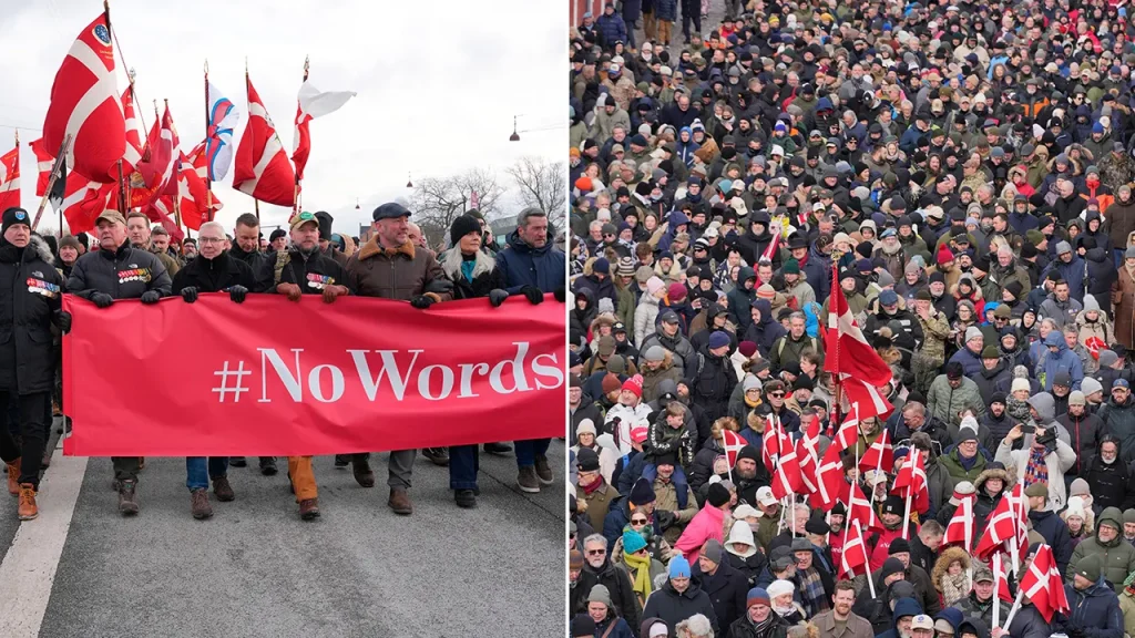 Danish veterans protest at the US Embassy in Denmark over Trump's criticism of NATO