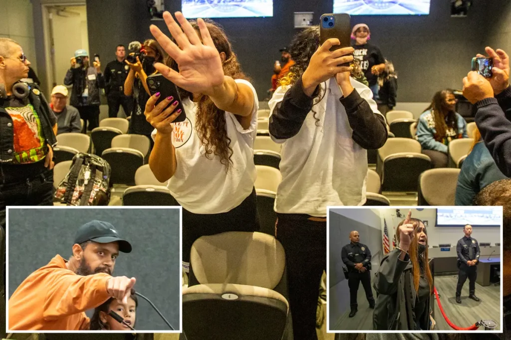 Discover the confrontational activists who disrupt and halt meetings at LA city hall and the police commission.