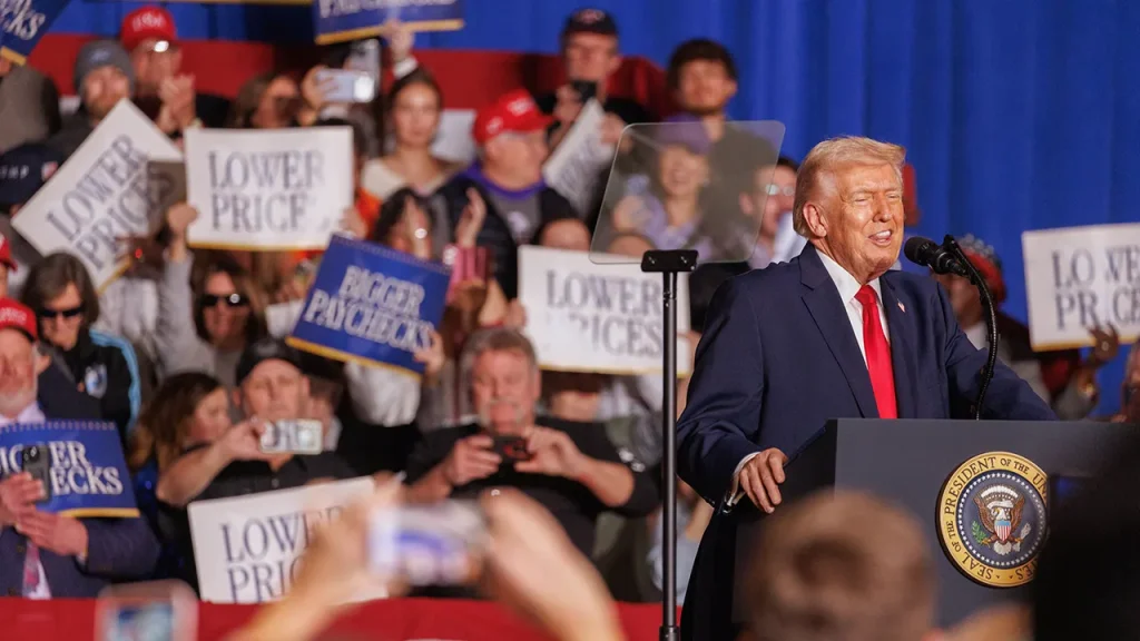 Donald Trump begins his 2026 midterm campaign at an Iowa rally