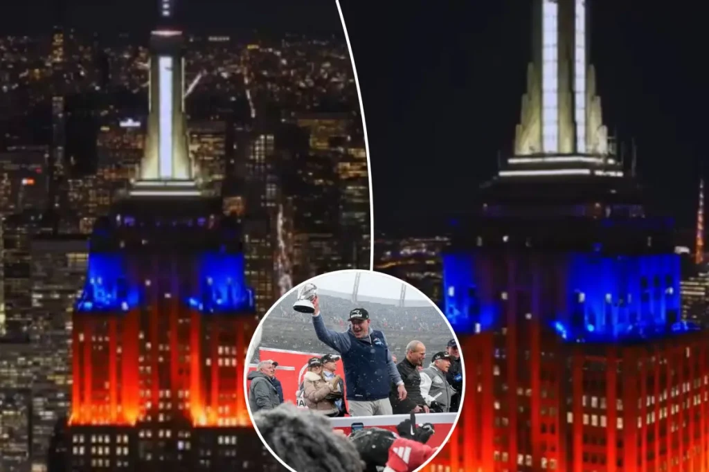 Empire State Building illuminates in Patriots colors, sparking anger among New Yorkers