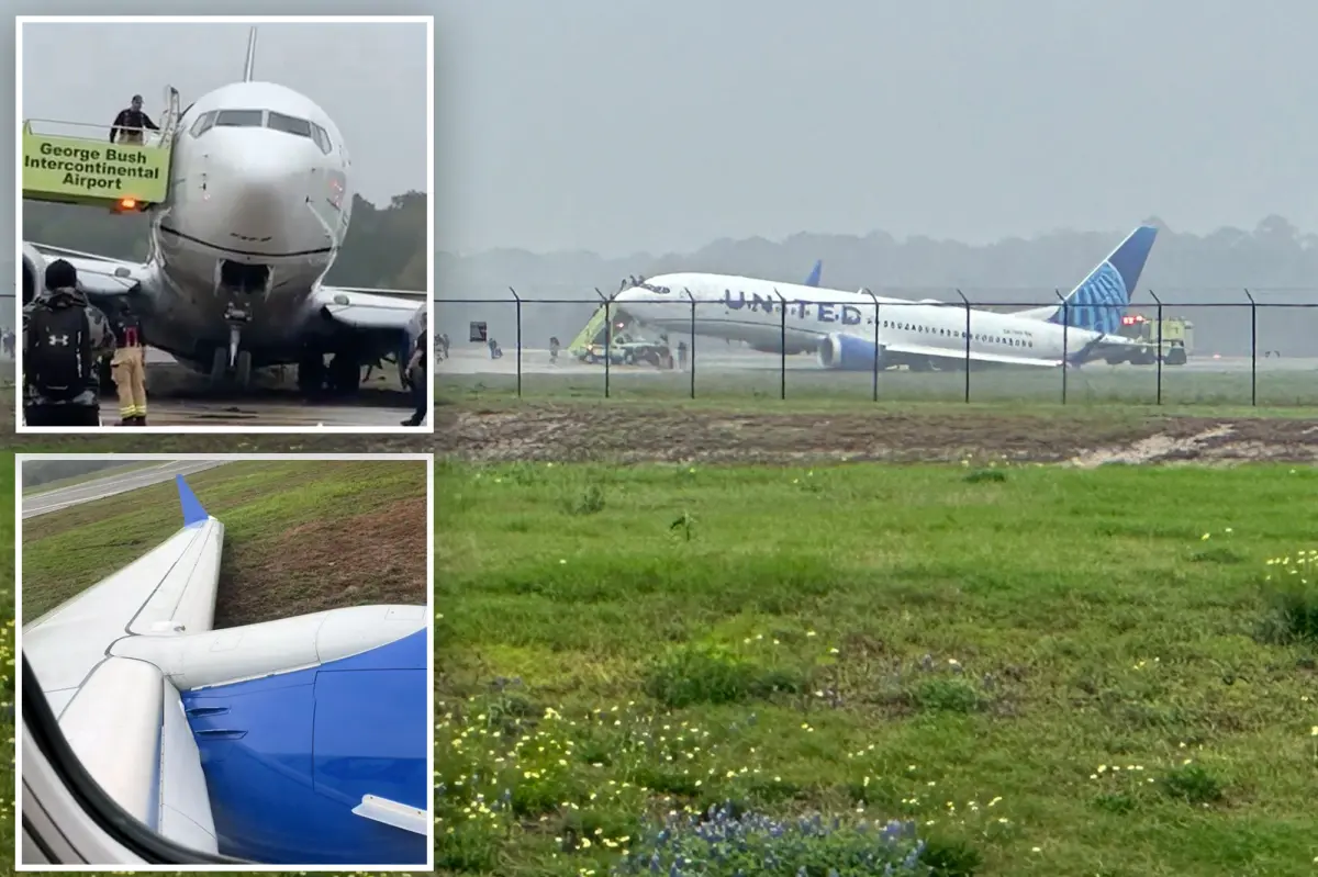Fearful video shows United flight sliding off the runway