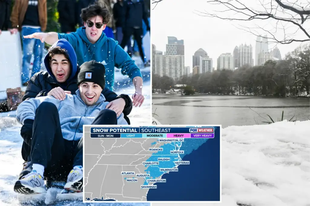 Florida and Georgia may see snowflakes this weekend as cold weather arrives in the South.