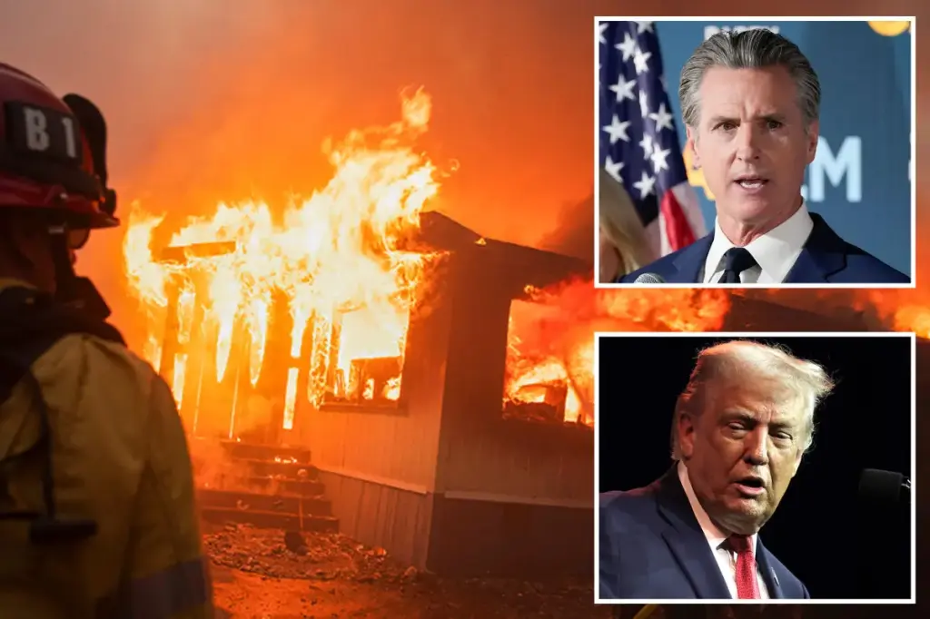Gavin Newsom claims Donald Trump is spreading false information during the wildfires.
