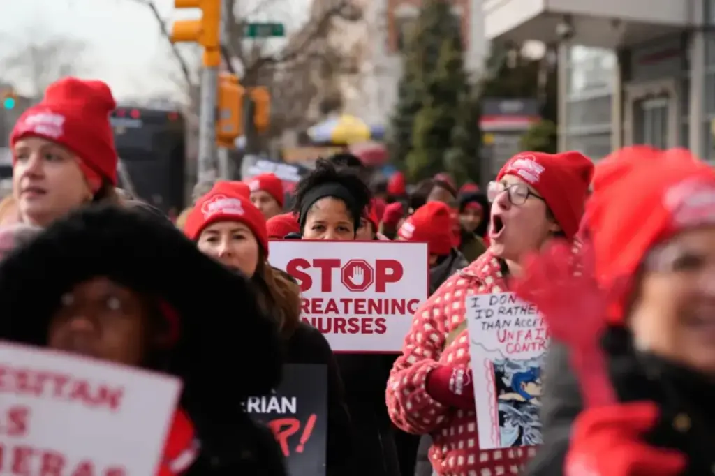 Hospital in NYC cautions striking nurses about losing health benefits as work stoppage continues