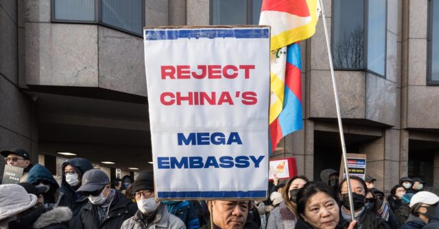 Hundreds Demonstrate Against China's Large Embassy in London