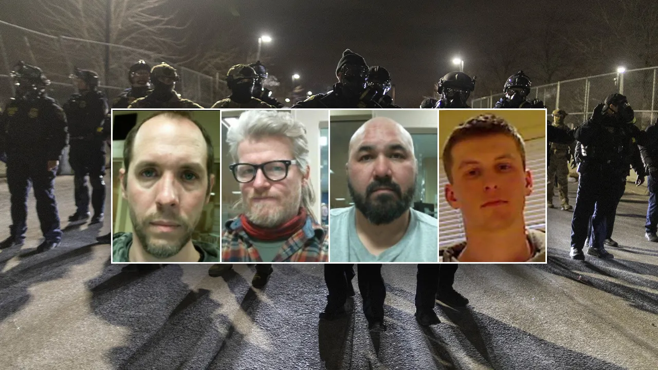 ICE publishes images of four individuals arrested in Minneapolis for alleged unrest.