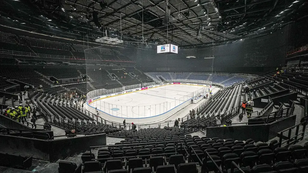 Italy's Olympic hockey rink criticized for tiny jumbotron while NHL oversees building progress