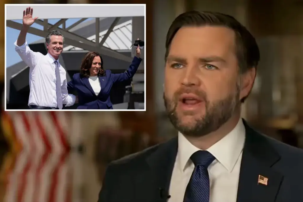 JD Vance believes the least appealing candidates, Gavin Newsom and Kamala Harris, will secure the 2028 Democratic nomination.
