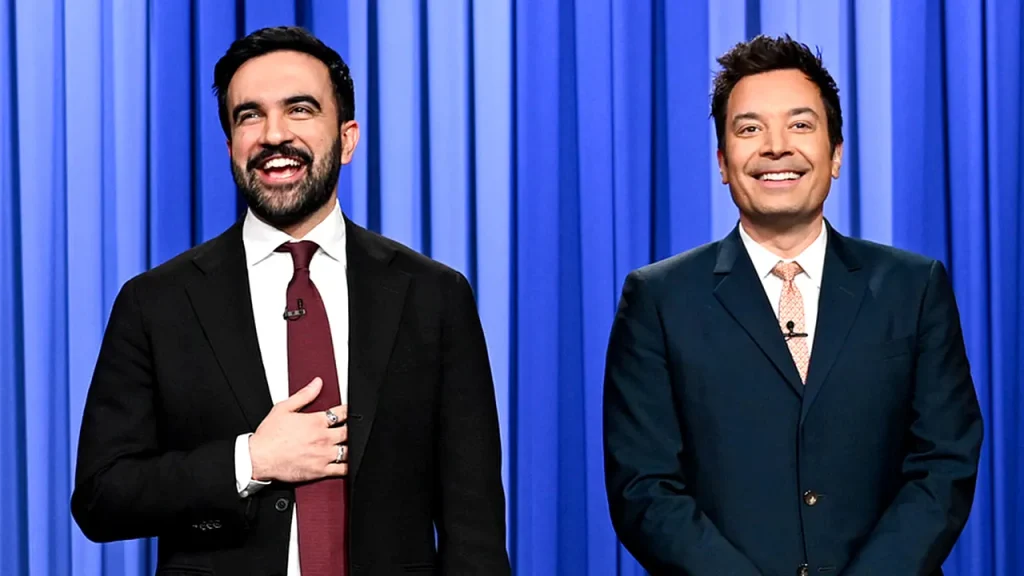 Jimmy Fallon welcomes Mayor Zohran Mamdani to the stage after humor debate