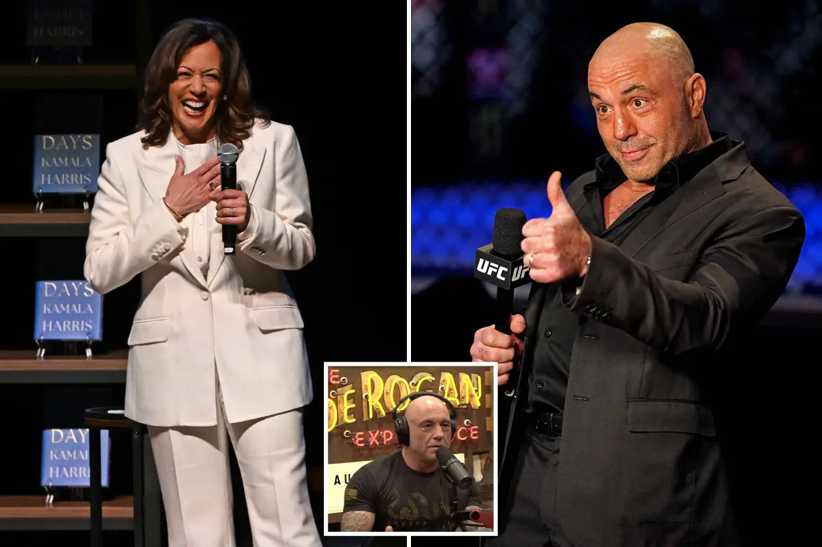 Joe Rogan supports Kamala Harris after a guest questions her ability to manage a 3-hour podcast.