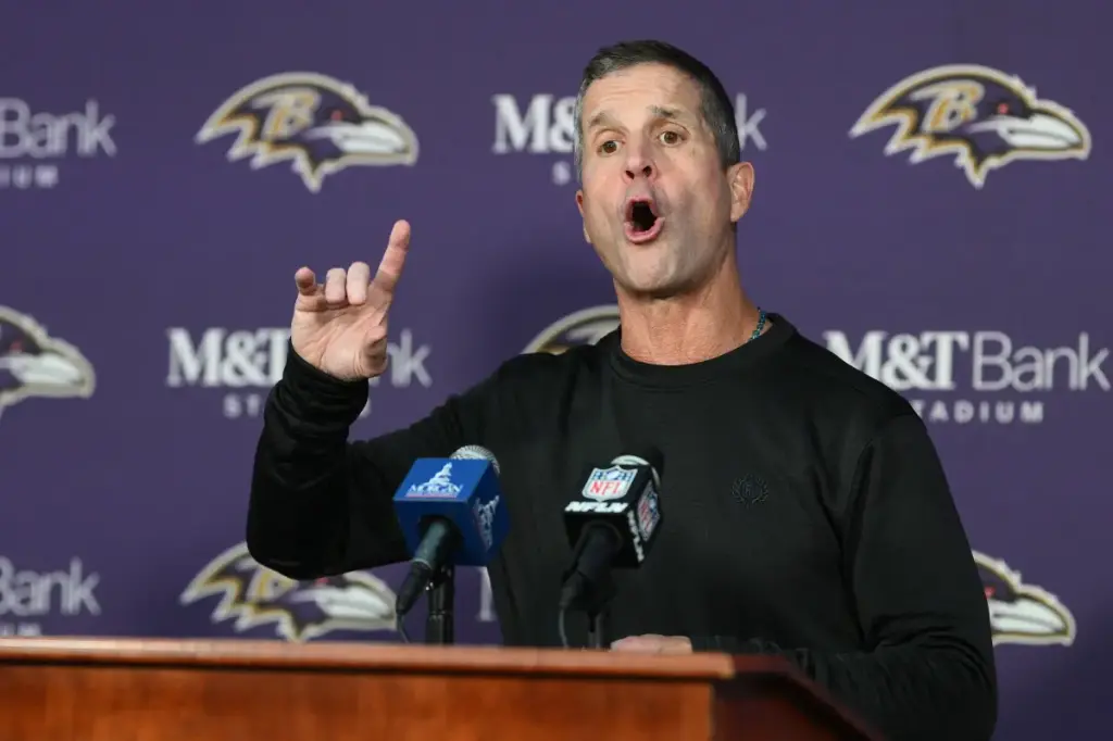 John Harbaugh is meeting with the Giants for his first face-to-face interview today.