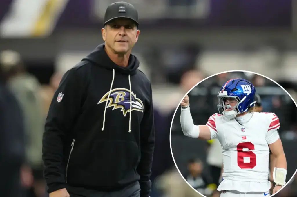 John Harbaugh quickly discusses Giants playoffs and Jaxson Dart after signing agreement