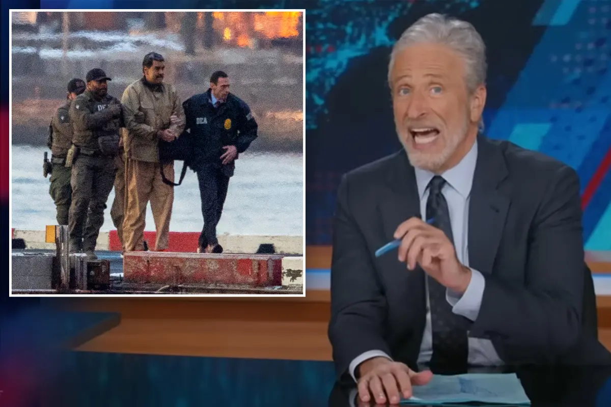Jon Stewart humorously suggested that Nicolás Maduro was 'reverse-ICEd' and brought to the US.