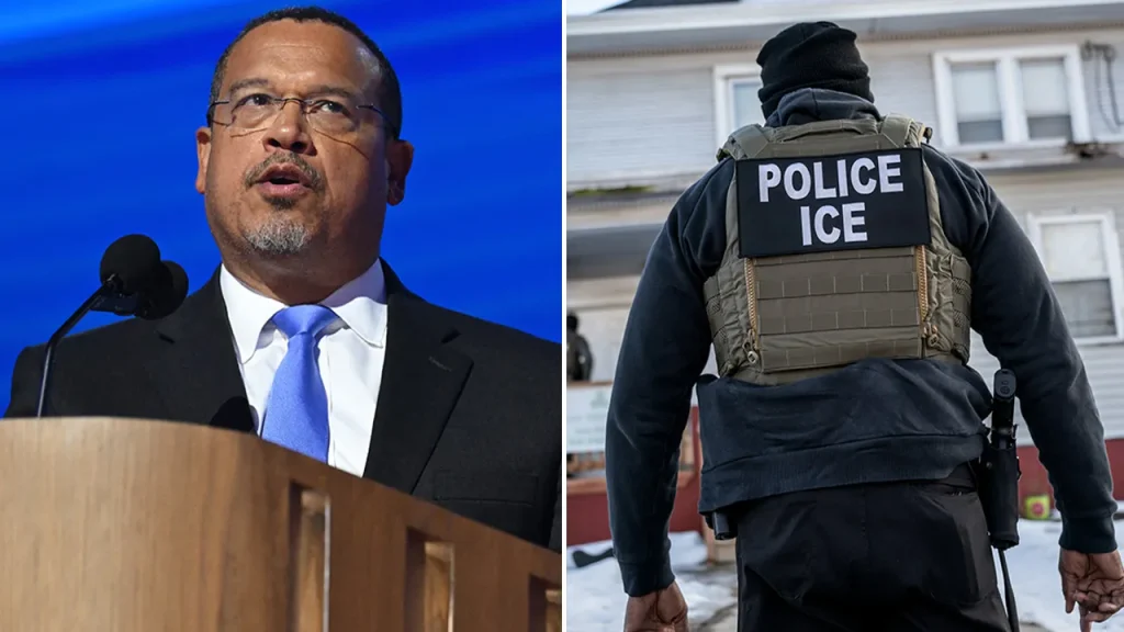 Keith Ellison rejects claims about Tom Homan's agreement on ICE jail notifications.
