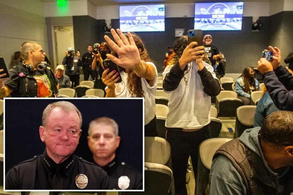 LAPD chief criticizes ‘disgraceful’ crowd that disrupted police commission — claims they are silencing the community