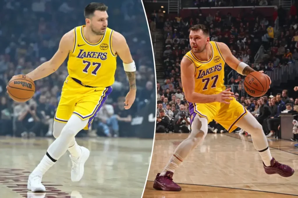 Lakers’ Luka Doncic uninjured after frightening fall in Cleveland