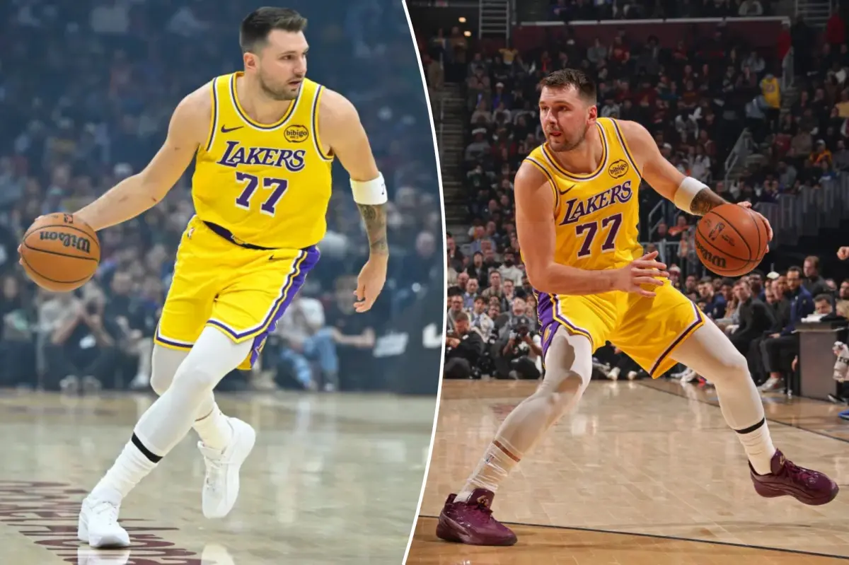 Lakers’ Luka Doncic uninjured after frightening fall in Cleveland