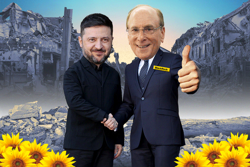 Larry Fink, an ally of Trump, aims to rebuild war-torn Ukraine.