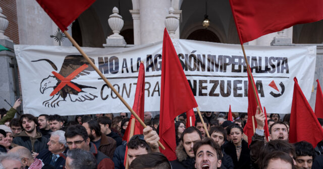 Leftist Protests Against Trump's Efforts to Remove Maduro in Madrid
