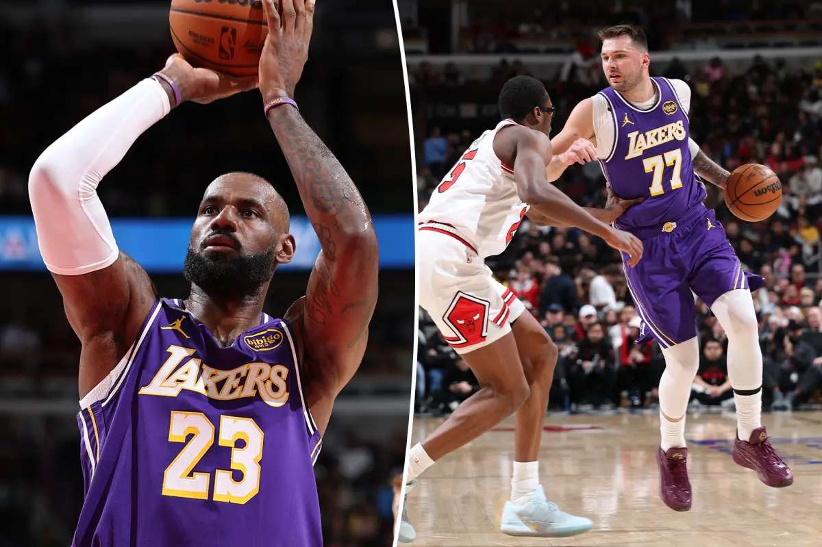 Luka Doncic and LeBron James guide the Lakers to victory against the Bulls