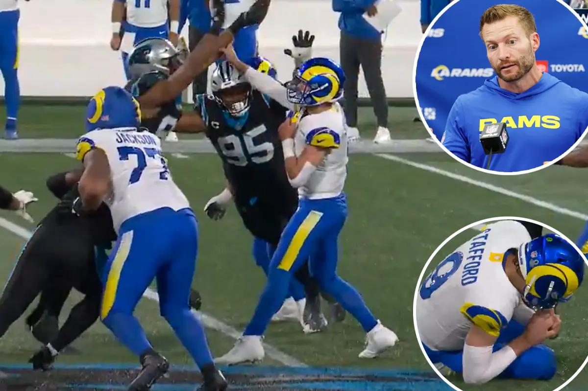 Matthew Stafford has a sprained finger, but he's ready to play against the Bears, according to Sean McVay.