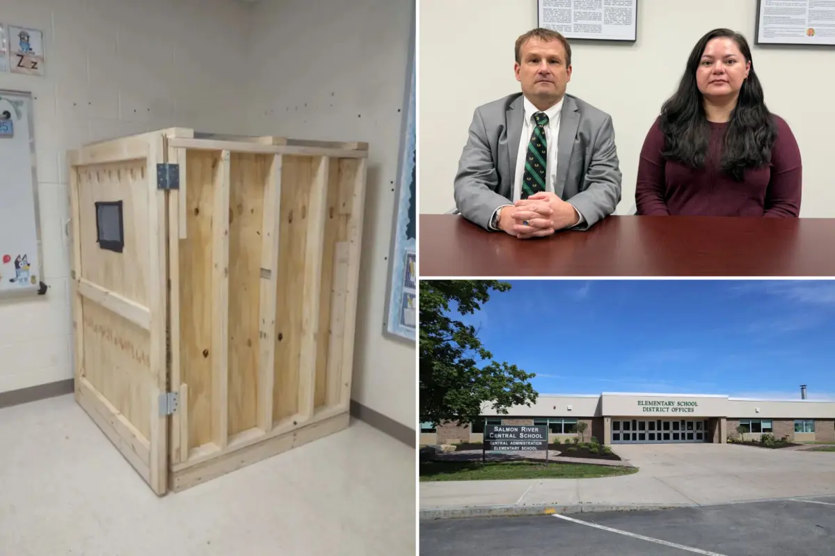 Mother plans to sue school district for building a wooden box-like cage for her 8-year-old autistic son.
