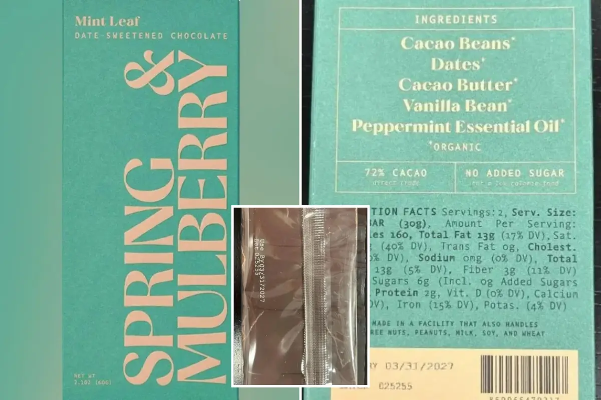 Nationwide recall of Spring & Mulberry chocolate bars due to salmonella fears