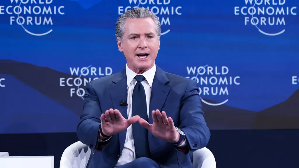 Newsom aims at Trump at the Davos World Economic Forum with attention-grabbing political moves