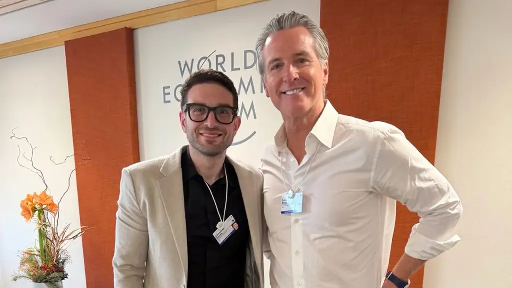 Newsom criticized for photo with billionaire Alex Soros at Davos event
