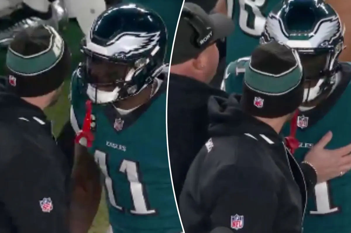 Nick Sirianni and A.J. Brown had a tense moment during an Eagles conversation.