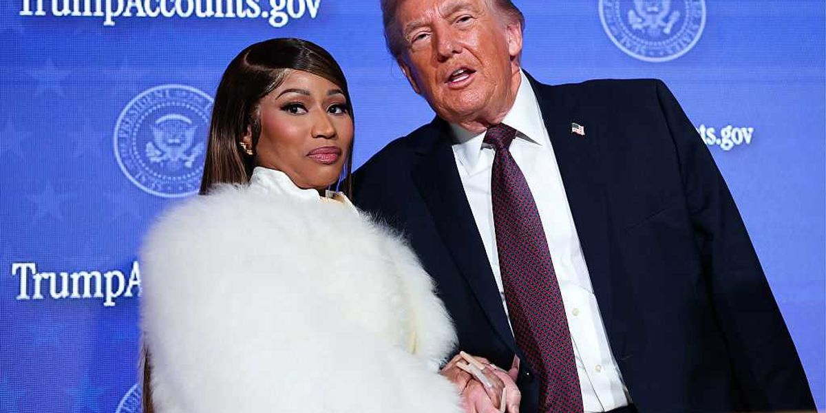 Nicki Minaj, a devoted supporter of Trump, commends the president and criticizes Gavin 'Newscum.'