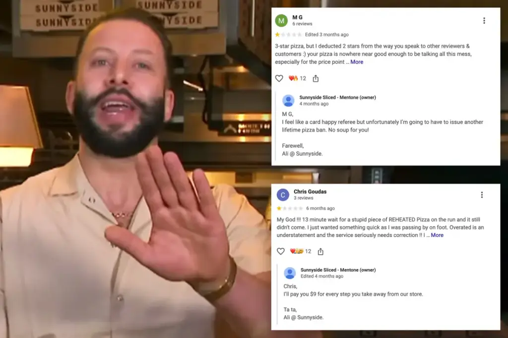 Pizzeria owner Ali Cengiz from Australia stands by his bold responses to negative reviews as he gains widespread attention.