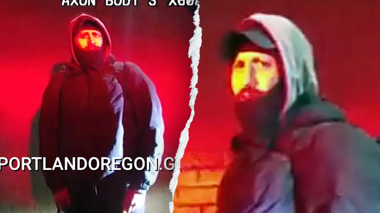 Police in Portland share photos of the person accused of shooting two officers.