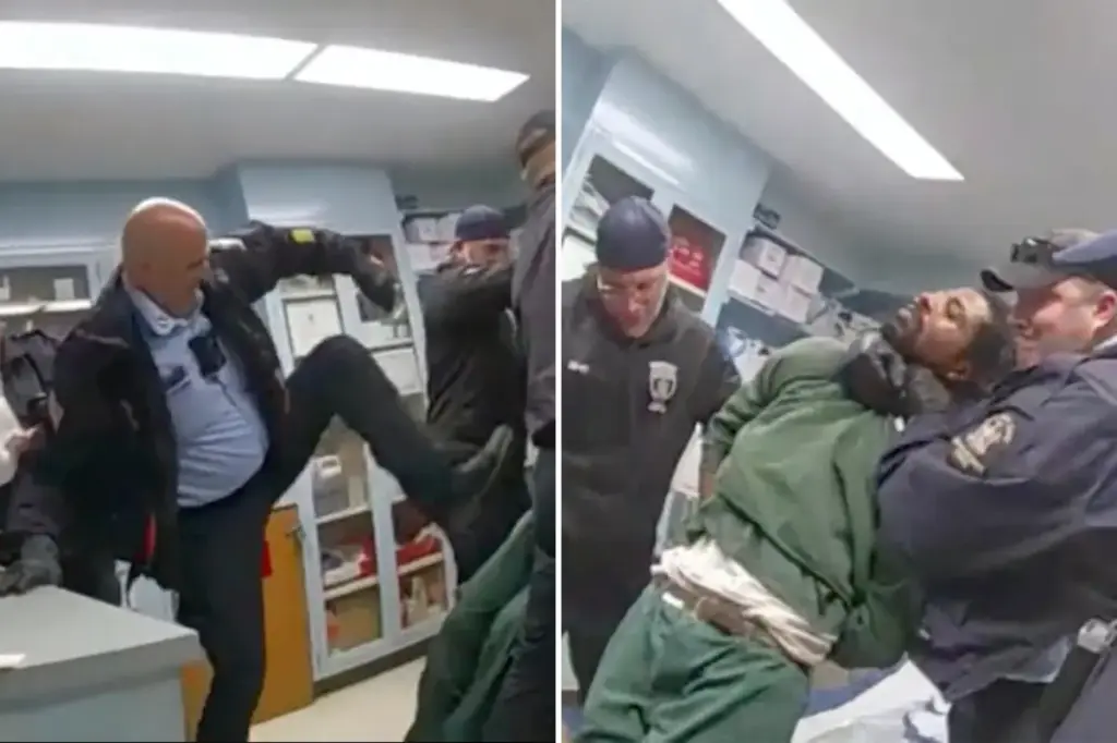 Prison guard in New York 'did nothing' while inmate was fatally attacked, say prosecutors.