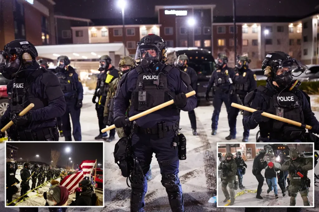 Protesters against ICE taken into custody outside Minnesota hotel after police call it an unlawful gathering: 'No longer peaceful'