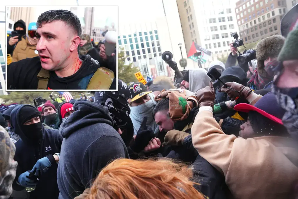 Protesters in Minneapolis confront Jake Lang as he declares 'we are entitled to a future for white Americans'