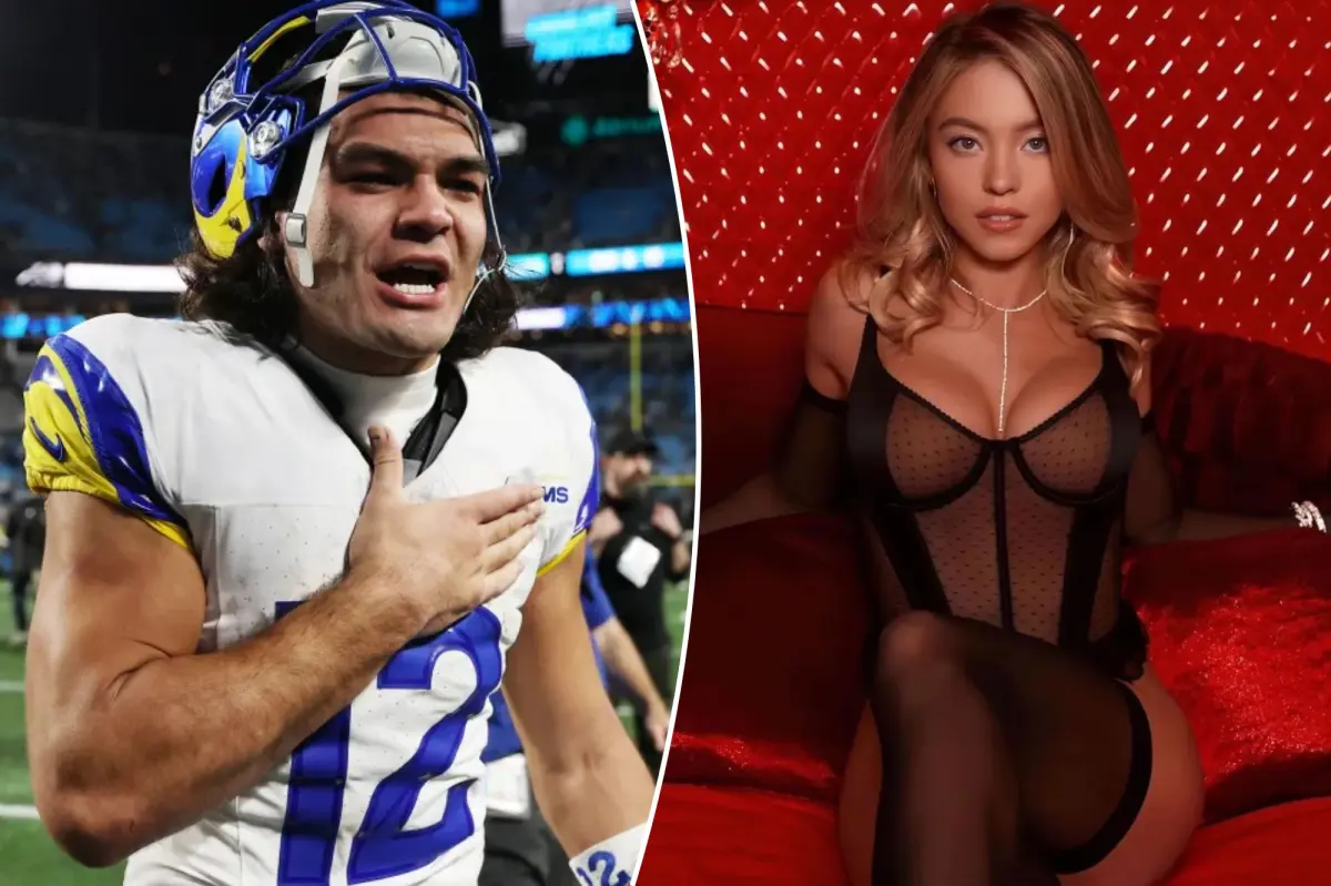 Puka Nacua takes a 'skydiving' shot with Sydney Sweeney