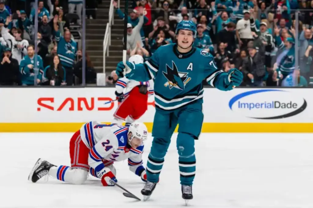 Rangers fall to Sharks led by Macklin Celebrini on the road