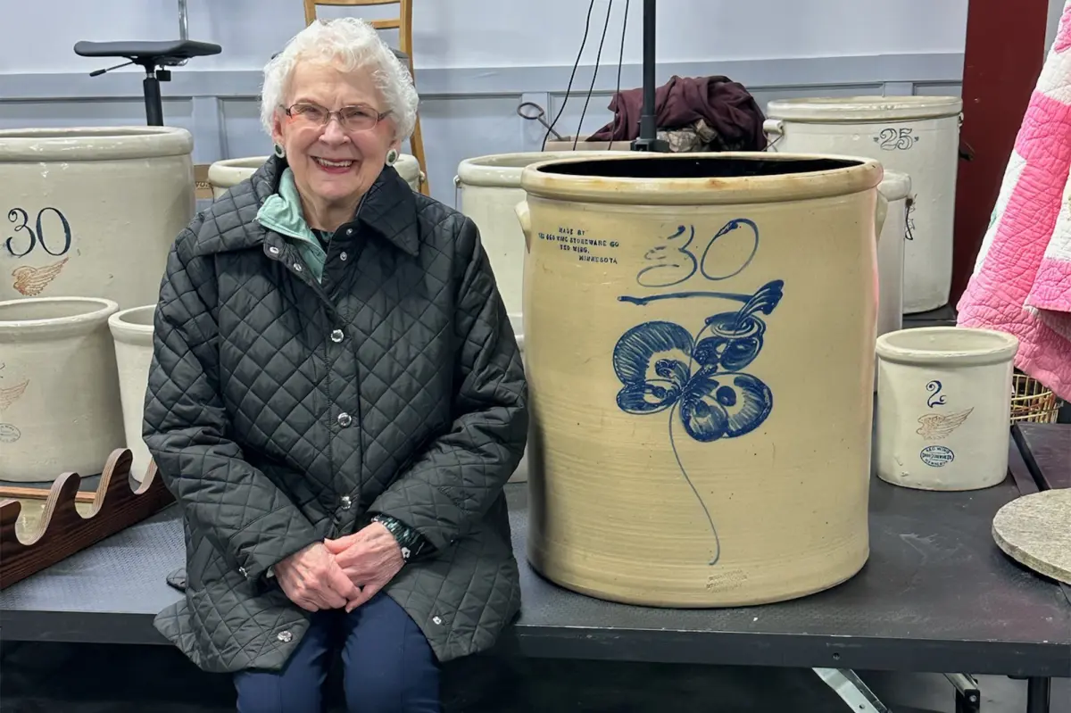 Rare crock from Nebraska woman sells for $32K on her 91st birthday