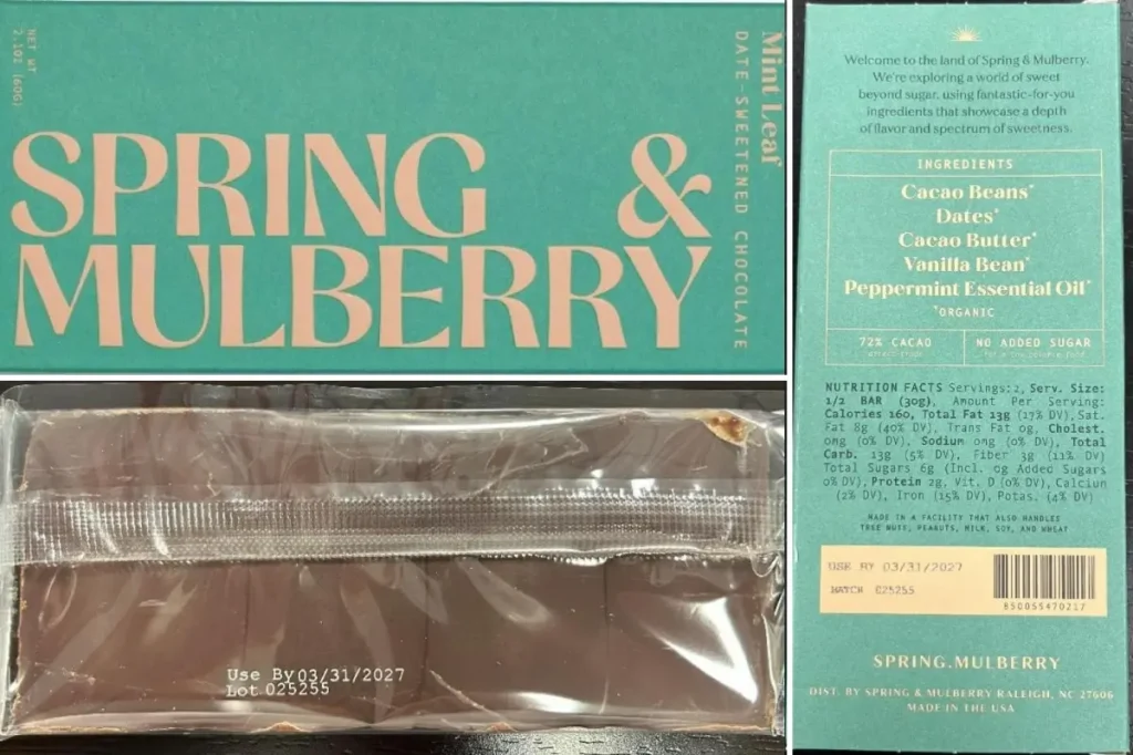 Recall of Spring & Mulberry chocolate bars due to salmonella concern grows