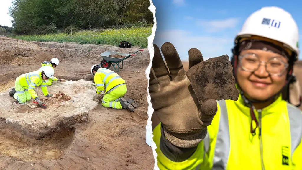 Remains of a medieval village found during an excavation in East Suffolk, England