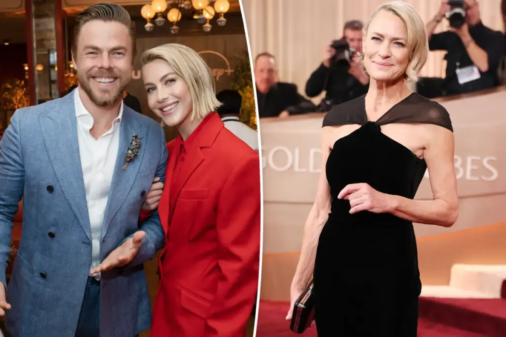 Robin Wright shares with Derek Hough that she believed he was married to his sister Julianne.