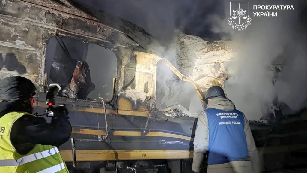 Russian drones hit a Ukrainian train, resulting in 5 passenger deaths in Kharkiv.