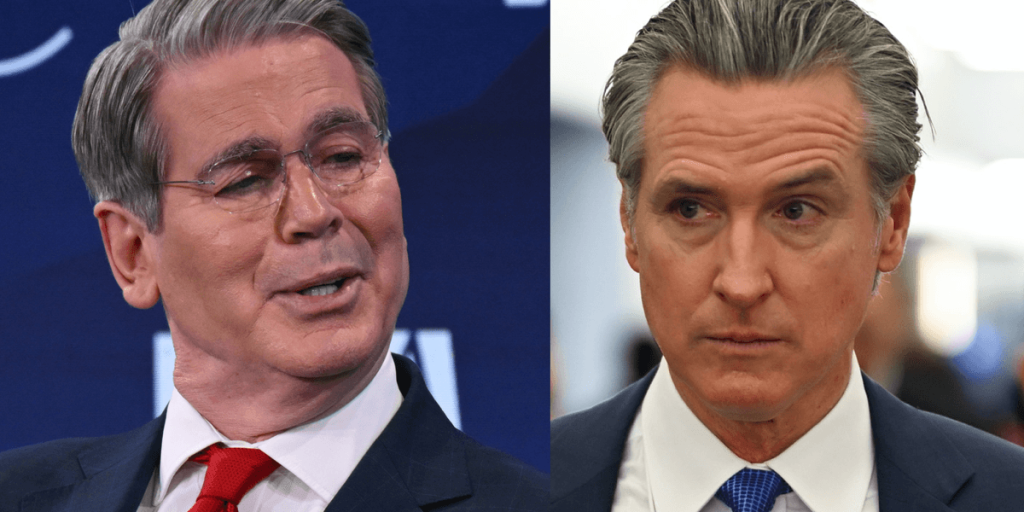 Scott Bessent confronts Newsom at Davos, mentioning his wealthy supporter, Alex Soros.