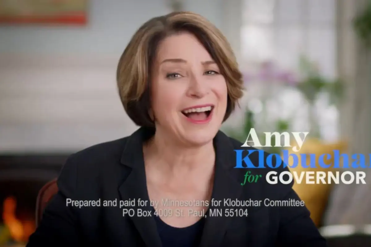 Senator Amy Klobuchar announces her candidacy for governor of Minnesota.